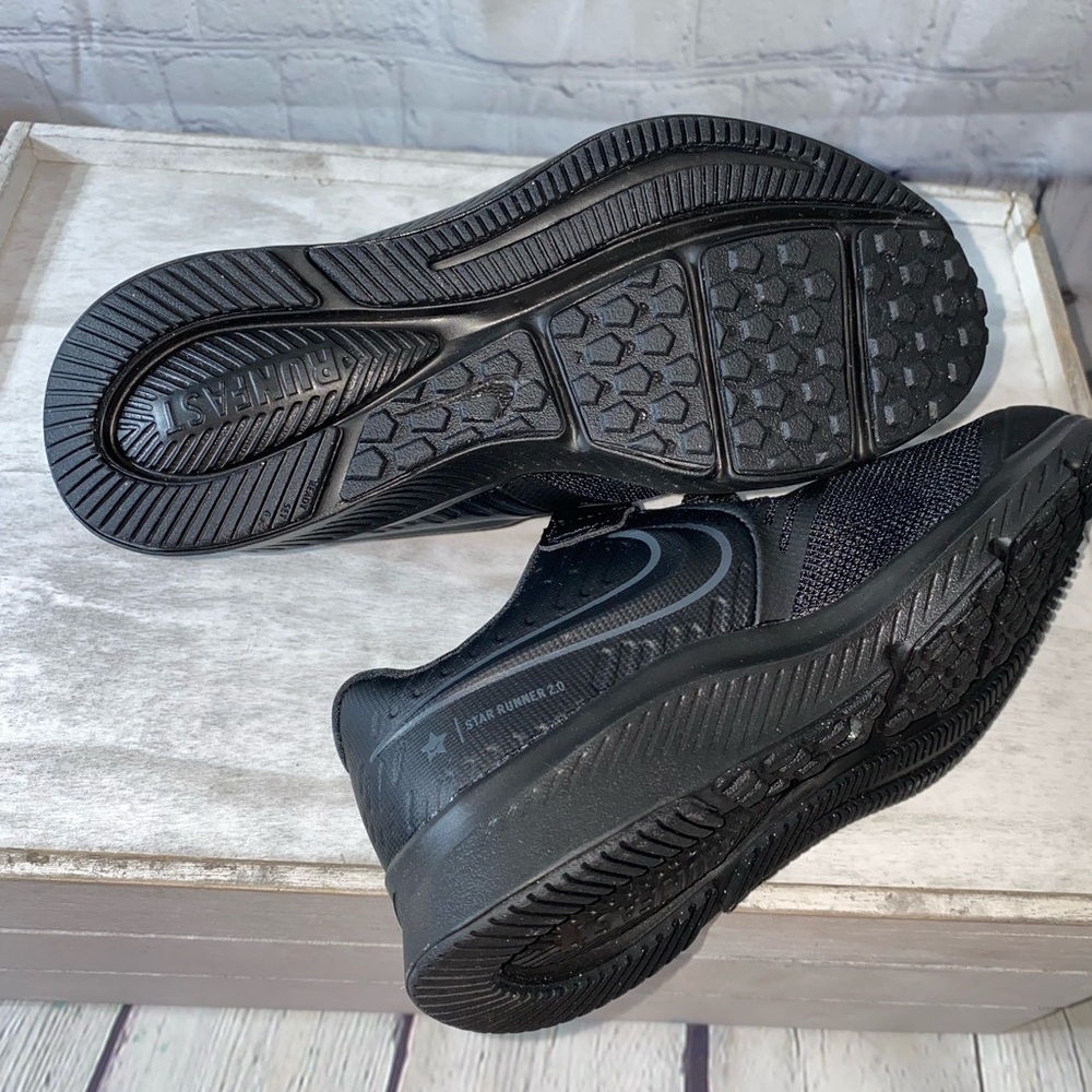 NIKE STAR RUNNER 2 (PSV) BLACK VELCRO YOUTH SHOES - Picture 5 of 6